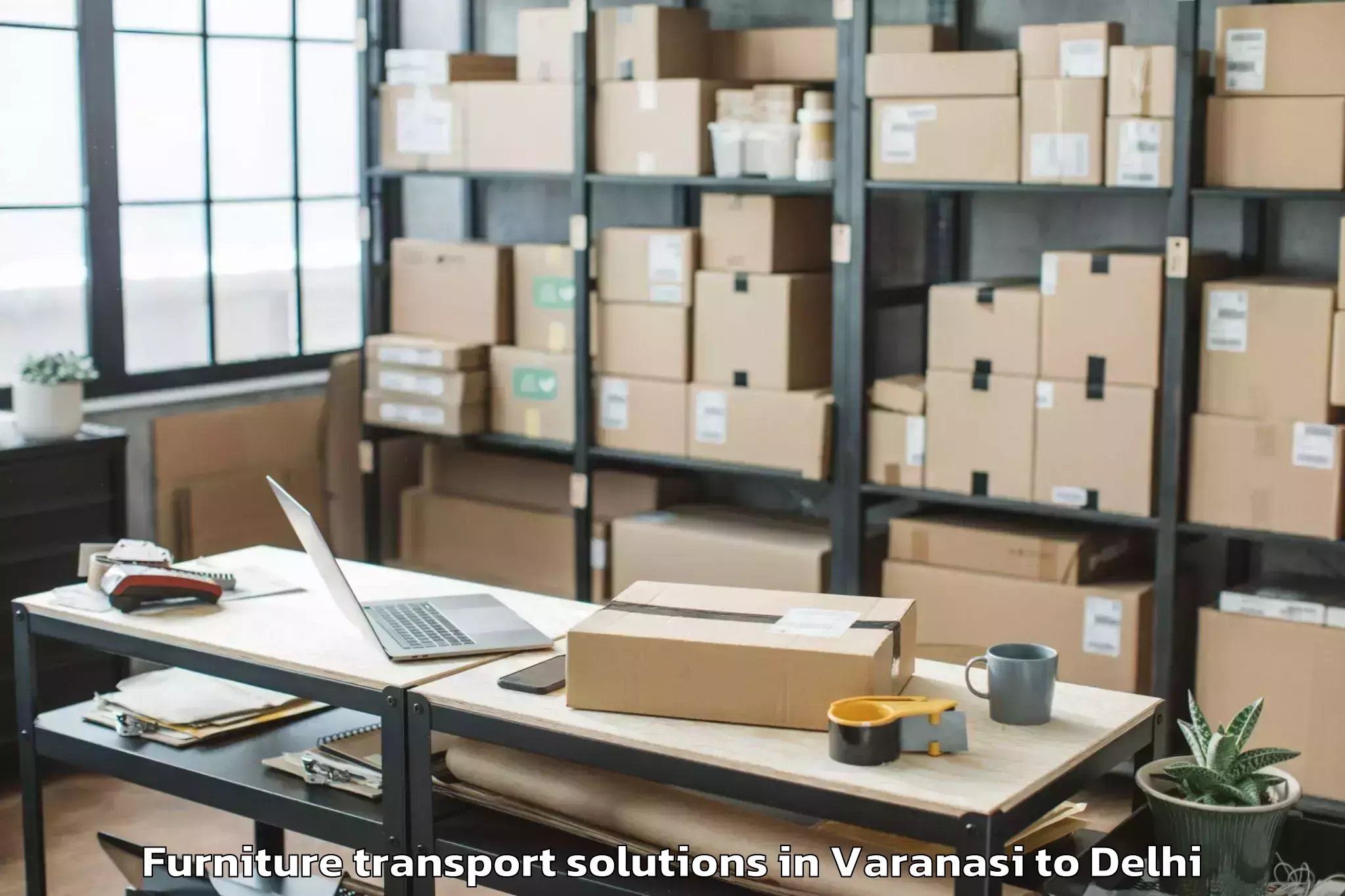 Book Varanasi to East Delhi Mall Furniture Transport Solutions